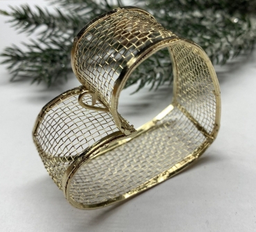 Dekoanhänger aus Metall-Gitter, Herz gold